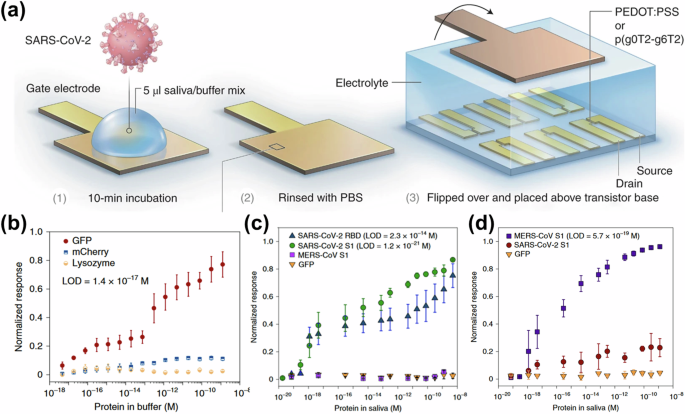 Fig. 19: OECT-based sensors for multiple protein detection.
