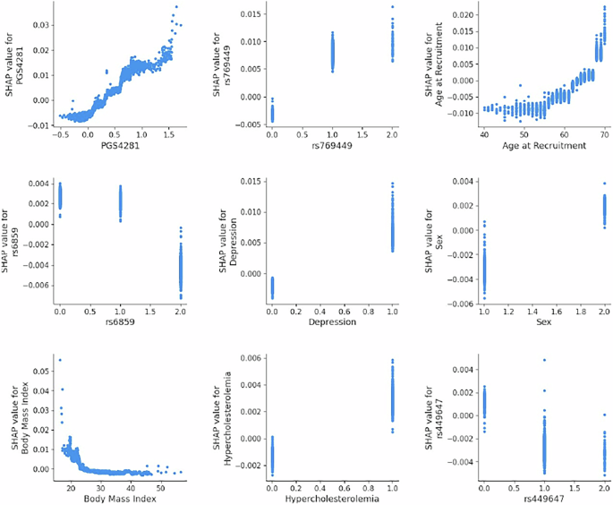 Fig. 5: SHAP dependence plots.
