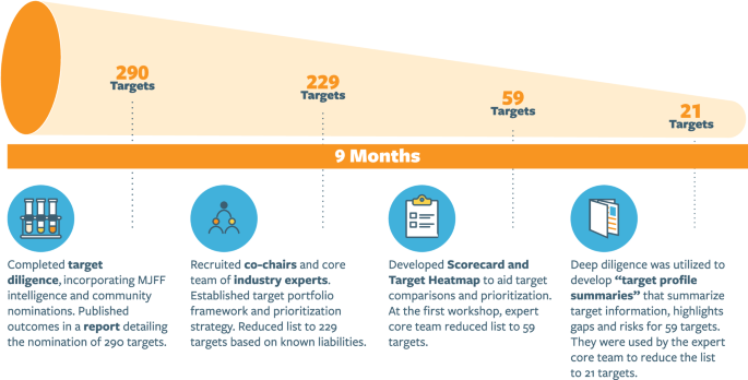 Fig. 2: Milestones and timeline for prioritization and selection.