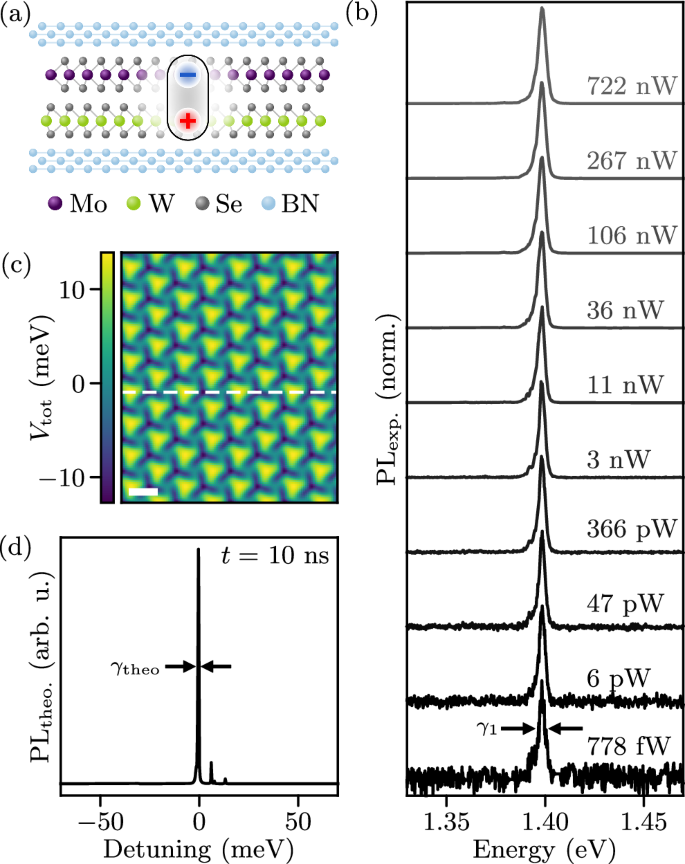 Fig. 1: Interlayer excitons in H-type MoSe2/WSe2 heterostructures.