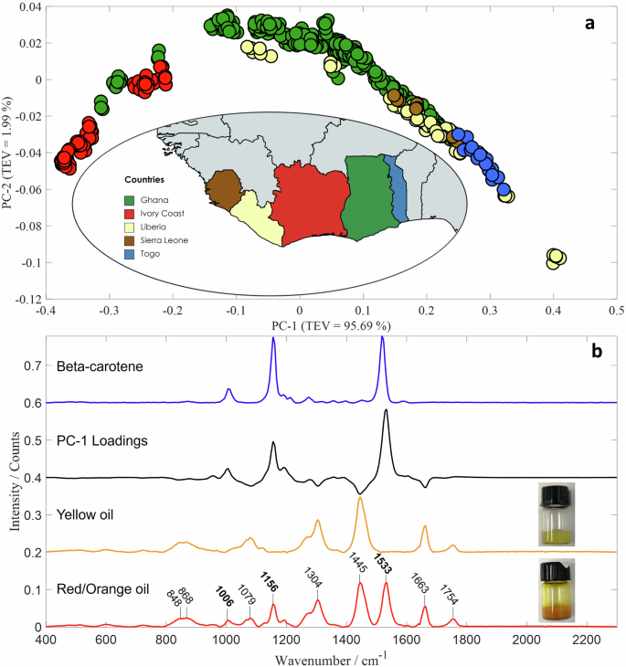 Fig. 1: Analysis of all the palm oil samples using multivariate analysis.