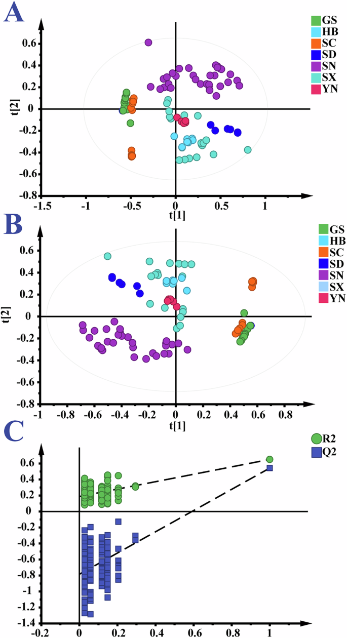 Fig. 6: Chemometric discrimination results of highly similar ZB from different geographical sources based on conventional VADCI-MS.