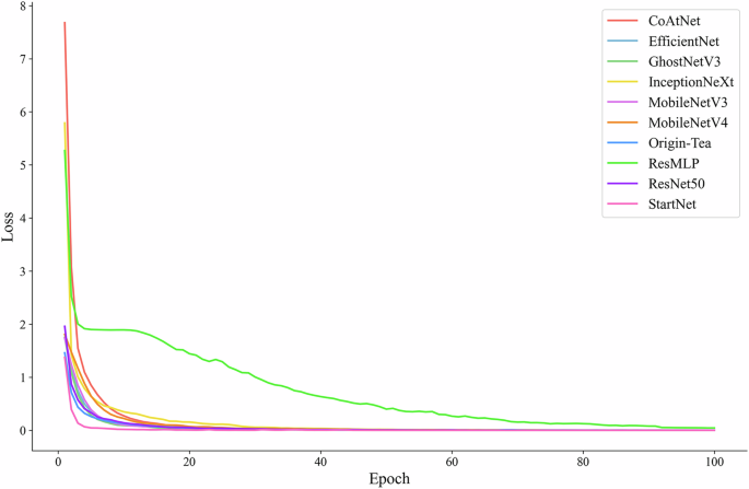 Fig. 2: Comparative training loss convergence analysis across different deep learning models.