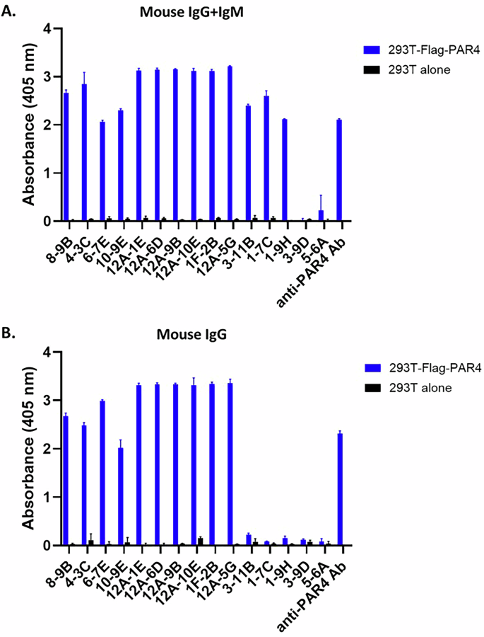 Fig. 5: PAR4-expressing cell-based ELISA to evaluate anti-PAR4 antibody from hybridoma cells.