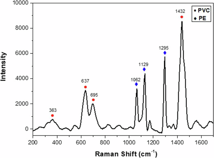 Fig. 5: Raman spectrum of PE and PVC at 1.0 wt% for validation.