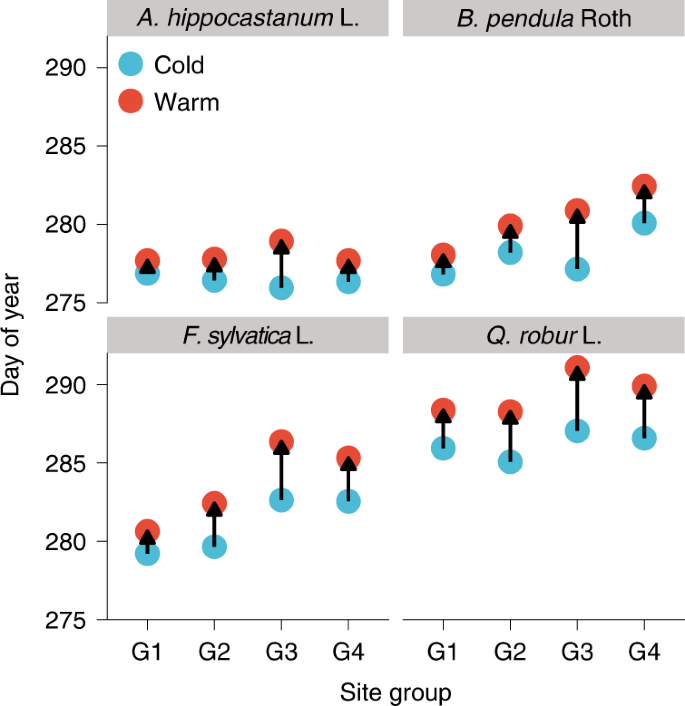 Leaf Senescence Exhibits Stronger Climatic Responses During Warm Than During Cold Autumns Nature Climate Change