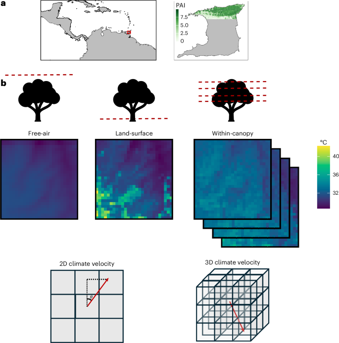 Fig. 1: Conceptualizing 2D and 3D climate velocities.