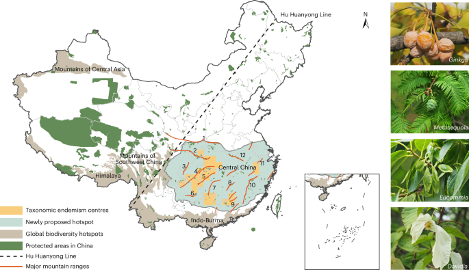 Fig. 4: Geographic range and protection status of the newly proposed Central China global biodiversity hotspot.