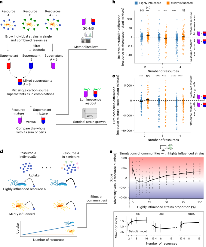 Fig. 4: Emergent resource uptake with increasing resource complexity enhances microbial competitiveness.