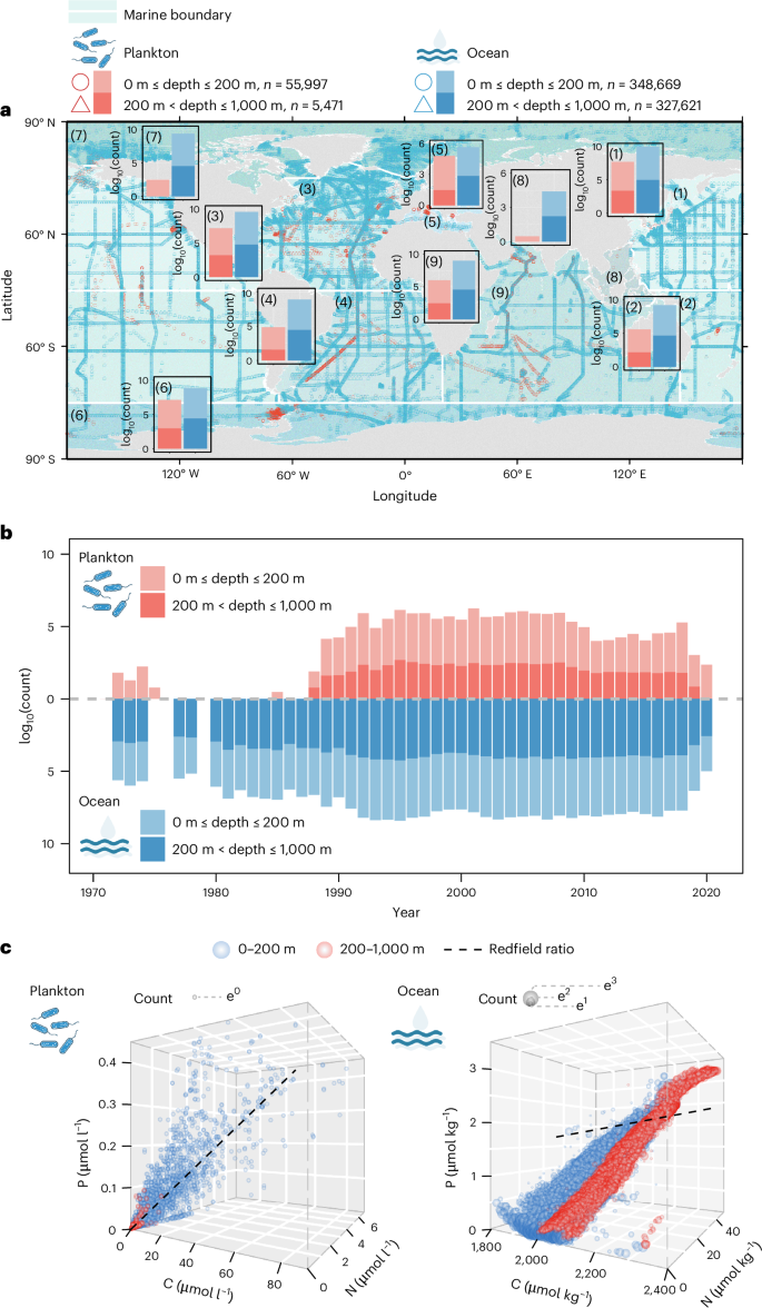 Global-scale shifts in marine ecological stoichiometry over the past 50  years | Nature Geoscience