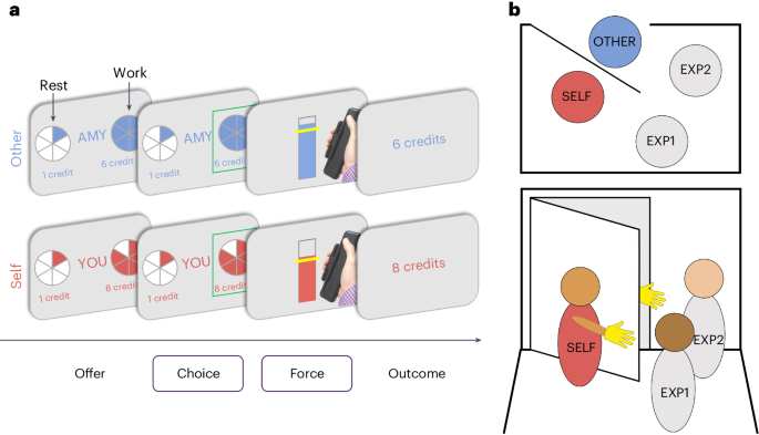 Fig. 2: Effort-based decision-making task with rewards for self or other.