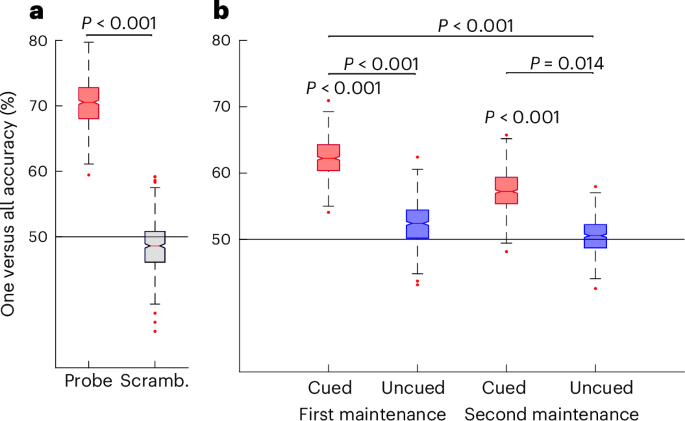Fig. 6: Decoding image identity from maintenance periods activity of all cells recorded from the MTL.
