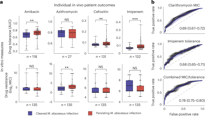 Fig. 5: Drug tolerance predicts individual infection outcomes.