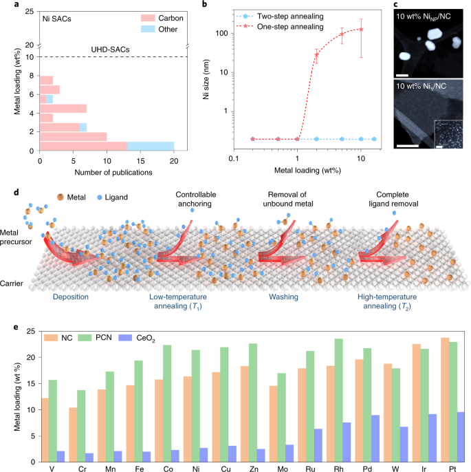 Scalable Two Step Annealing Method For Preparing Ultra High Density Single Atom Catalyst Libraries Nature Nanotechnology