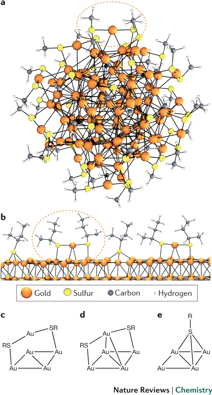 Competition of van der Waals and chemical forces on gold–sulfur surfaces  and nanoparticles | Nature Reviews Chemistry