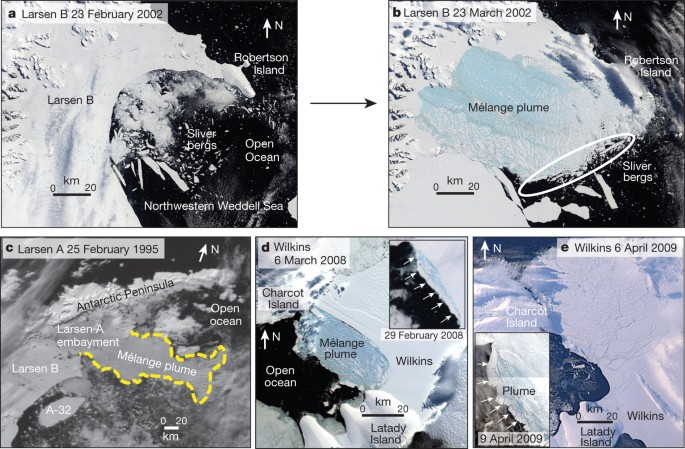 Antarctic shelf disintegration triggered by sea ice loss and ocean swell | Nature