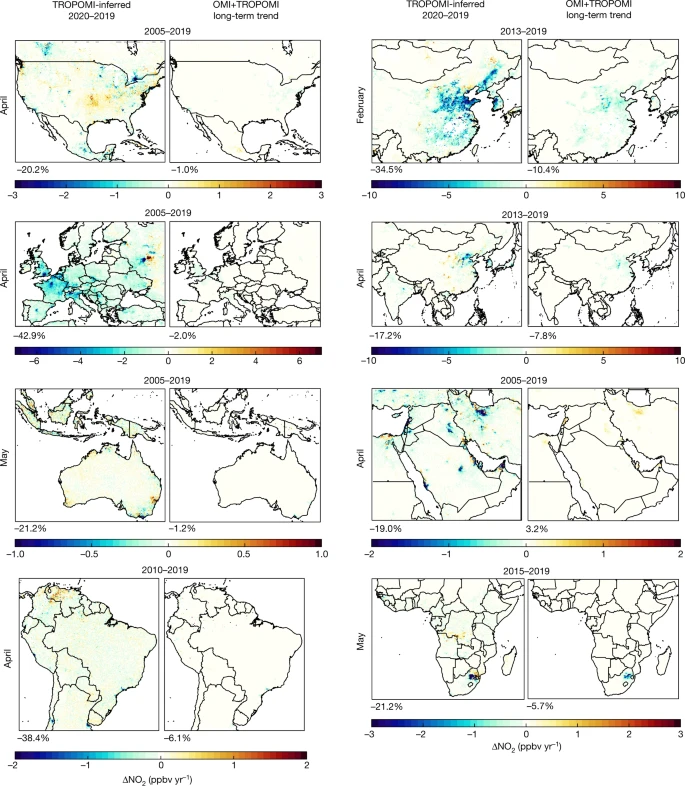 Global fine-scale changes in ambient NO2 during COVID-19 lockdowns
