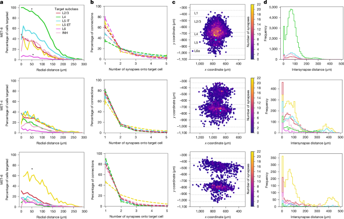 Fig. 3: Exploring pairwise connectivity of MET-types and postsynaptic targets.