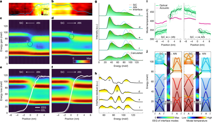 Fig. 3: Non-equilibrium phonon dynamics across the interface under forward (AlN → SiC) and reverse (SiC → AlN) heat flow.