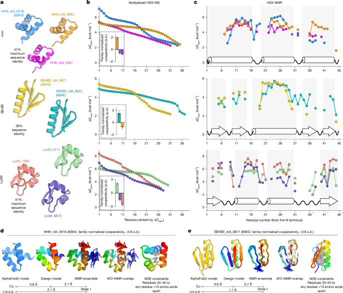 Fig. 3: Low-cooperativity domains show clustering of unstable residues.
