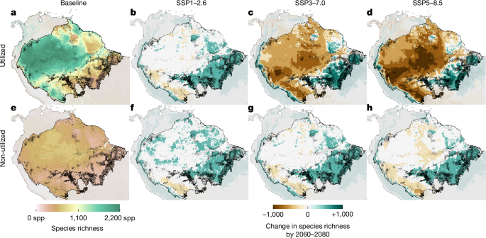 Fig. 2: Climate change impacts will be more severe for plant species used by people.