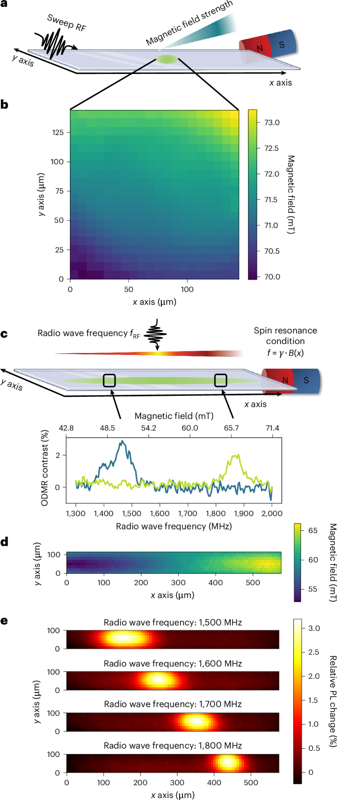 Fig. 3: Magnetic field imaging and spatial RF control using iLOV.