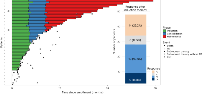 Fig. 2: Response rates and duration of treatment.