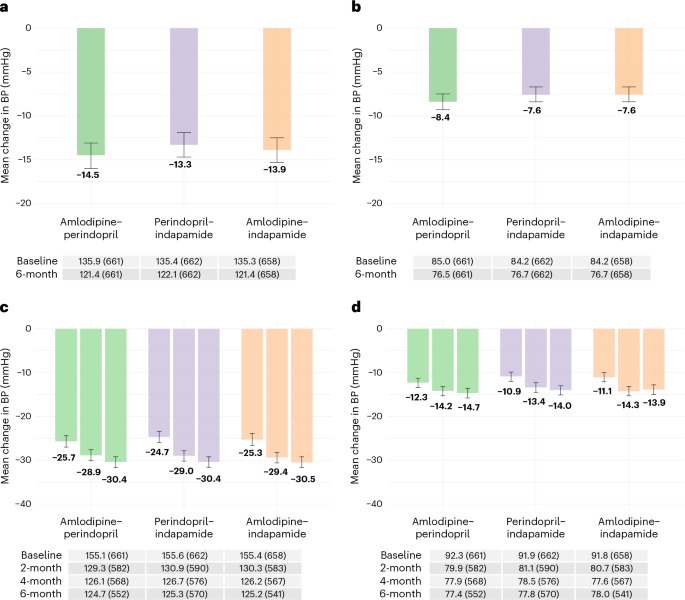 Fig. 2: Unadjusted mean change in BP.