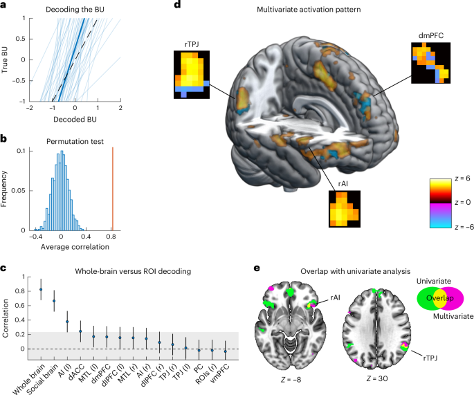 Fig. 4: Adaptive mentalization —dynamic update of opponent-level beliefs —can be decoded with high out-of-sample accuracy from neural activity.