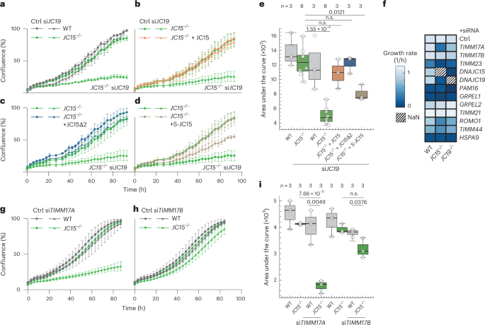 Fig. 2: Genetic interactions of DNAJC15 with subunits of the TIM23 complex.