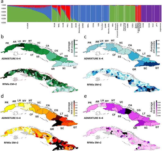 Exploring Cuba's population structure and demographic history using  genome-wide data | Scientific Reports