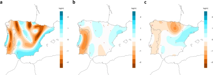 Un análisis espacialmente explícito revela gradientes genéticos humanos complejos en la Península Ibérica 41598_2019_44121_Fig3_HTML