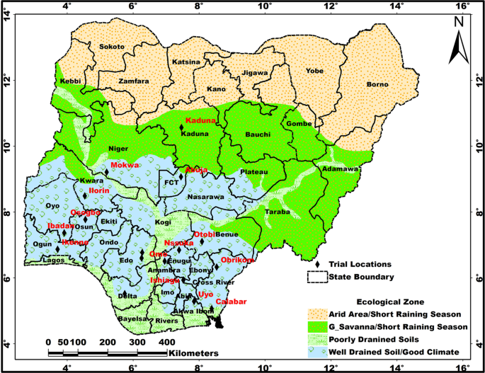 Map Of Vegetation Zones In Nigeria Agro-Climato-Edaphic Zonation Of Nigeria For A Cassava Cultivar Using  Gis-Based Analysis Of Data From 1961 To 2017 | Scientific Reports