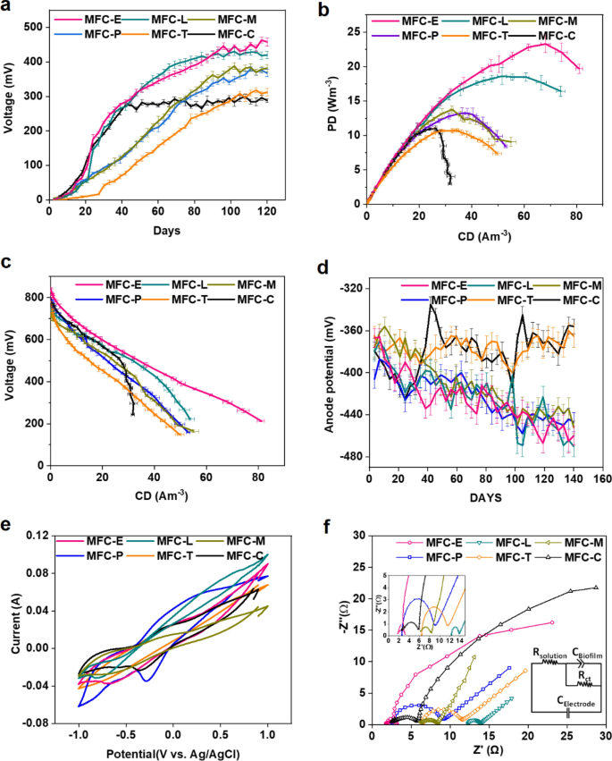 Plant secondary metabolites induced electron flux in microbial fuel cell:  investigation from laboratory-to-field scale | Scientific Reports