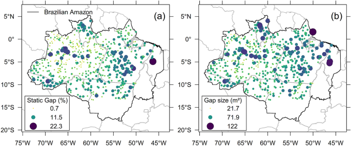 Large-scale variations in the dynamics of Amazon forest canopy gaps from  airborne lidar data and opportunities for tree mortality estimates |  Scientific Reports