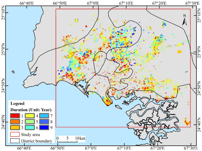 Up More Karachi Map Dynamic Monitoring Of Urban Built-Up Object Expansion Trajectories In  Karachi, Pakistan With Time Series Images And The Landtrendr Algorithm |  Scientific Reports