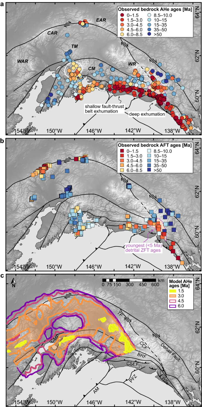 3D geodynamic-geomorphologic modelling of deformation and exhumation at  curved plate boundaries: Implications for the southern Alaskan plate corner  | Scientific Reports