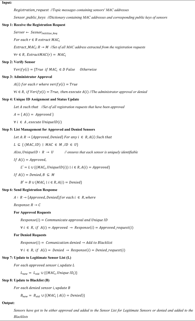 Algorithm 2: Registration Communication Flow