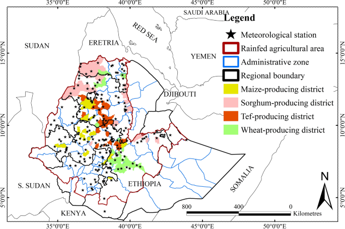 Spatiotemporal climatic signals in cereal yield variability and trends in Ethiopia – Nature