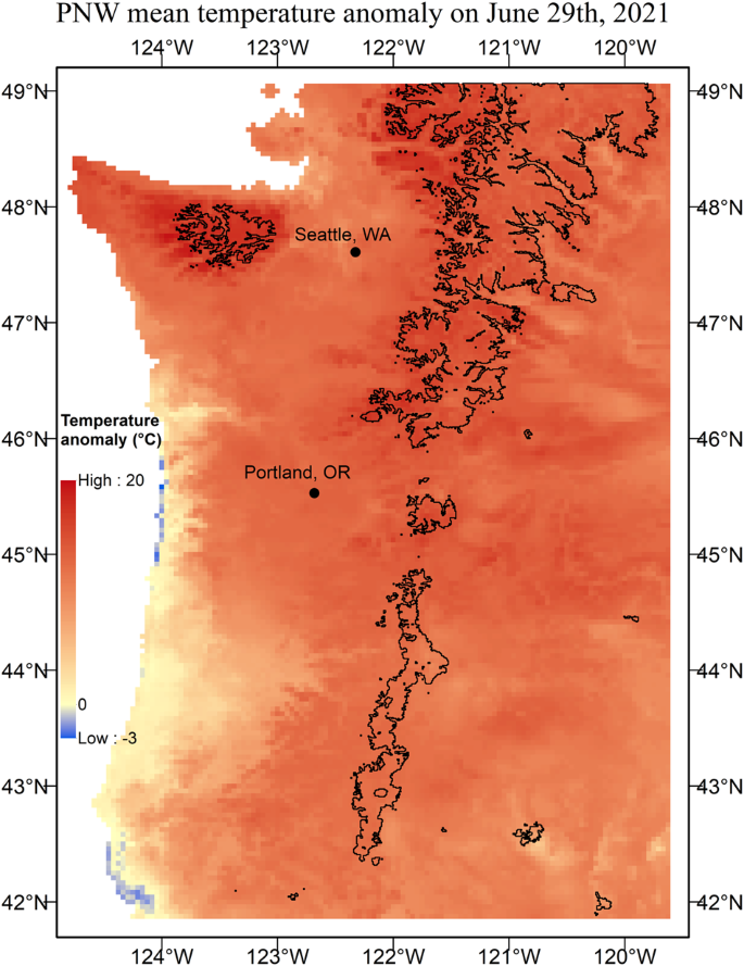 太平洋岸北西部の積雪が熱波の増加で危機に瀕する(Pacific Northwest snowpack endangered by increasing heatwaves)