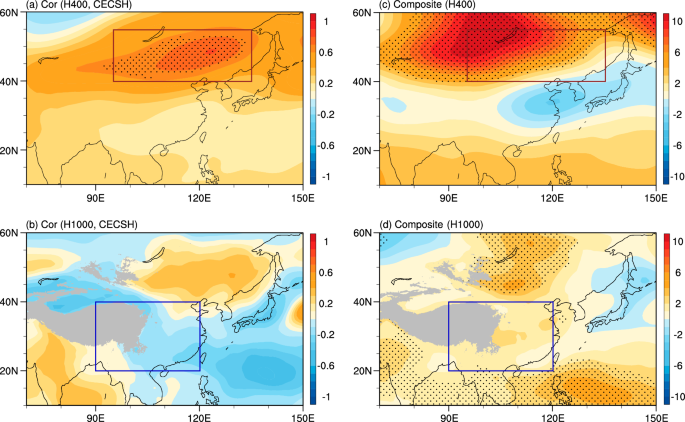 Fig. 3: Local geopotential height anomalies according to the CECSH.