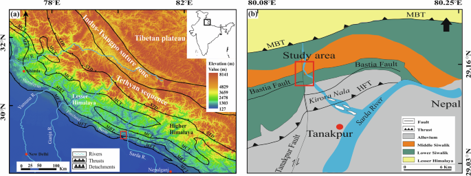 Fig. 1: The location of the study area and related region.