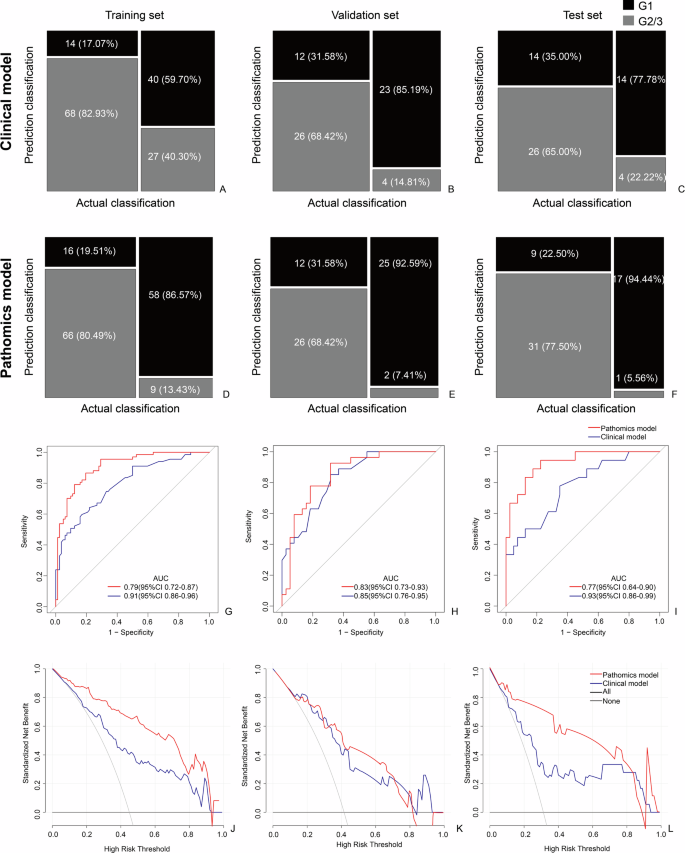 Fig. 4: The performance of the clinical and pathomics models.