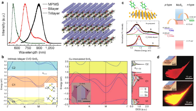 Fig. 10: Bandgap modulation by intercalation and absorption.