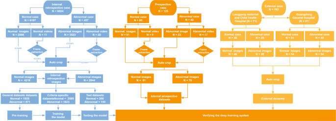 Fig. 5: Flow chart for the development and evaluation of the deep learning system.