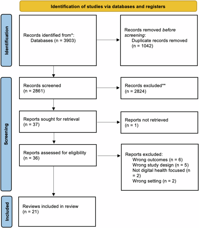 Fig. 1: PRISMA flowchart article screening process.