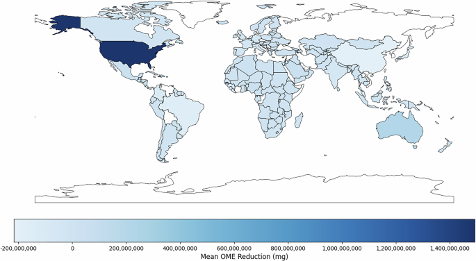 Fig. 3: Global opioid reduction modelling.