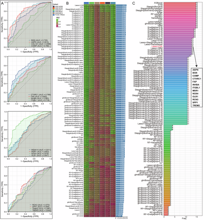 Fig. 5: The LASSO + LDA algorithm combination is considered to be the best combination for constructing diagnostic models.