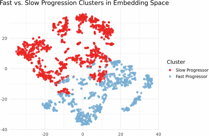 Fig. 4: Visualization of pulmonary hypertension subphenotypes in embedding space.