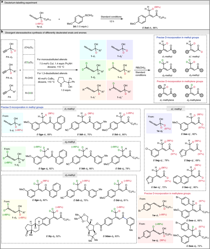 Stereodefined Rhodium Catalysed 1 4 H D Delivery For Modular Syntheses And Deuterium Integration Nature Catalysis